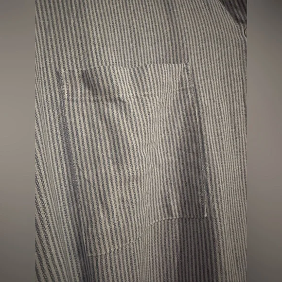 JustFab Linen Shirt Dress size XXL fits XL fits XL Blue White Stripes - Picture 4 of 13